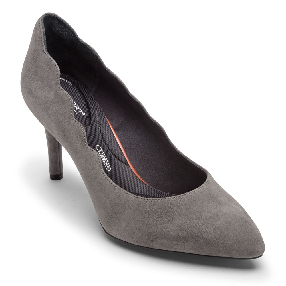 Rockport Heels For Womens Grey - Total Motion 75mm Scalloped - OE9674801